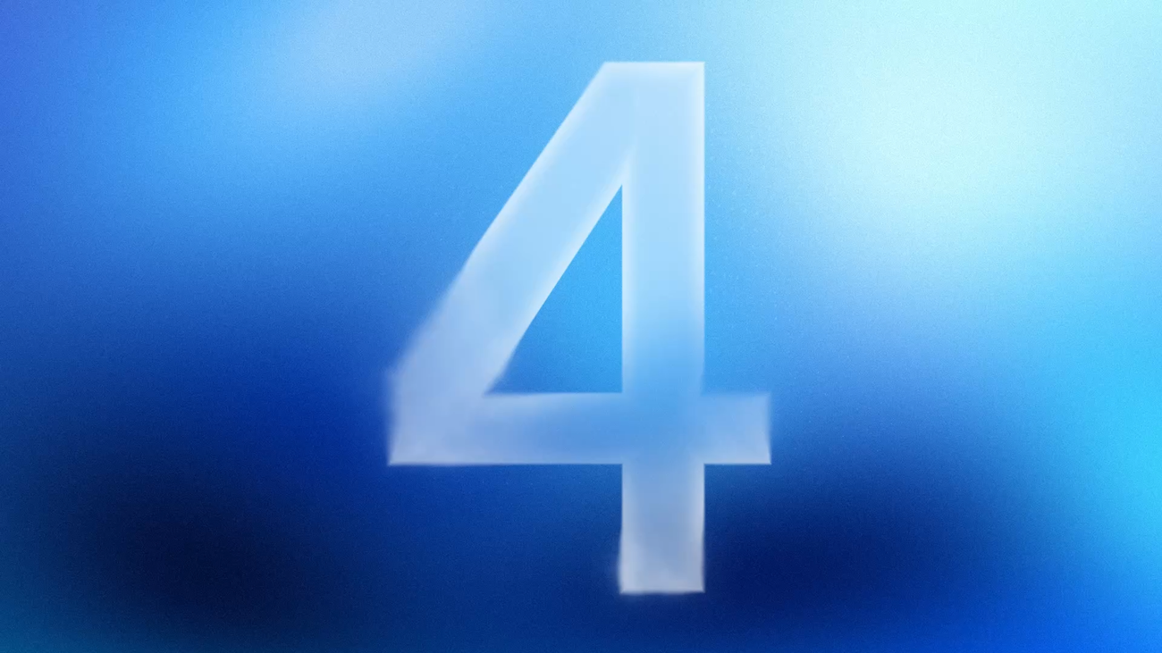 Official Gemini 4 Argon artwork with a large translucent numeral 4 on a blue background.