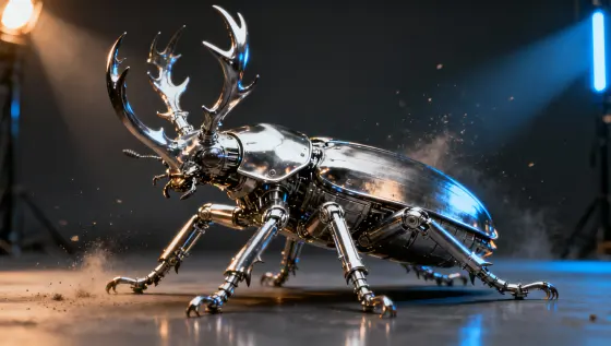 Mechanical Insect Midjourney Prompt Guide: Metal Carapace & Sci-Fi Lighting