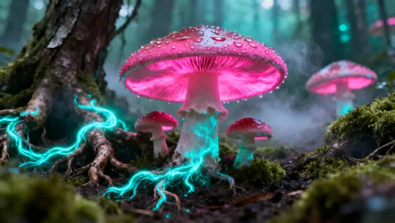 Psychedelic Forest Midjourney Prompts: Neon Mushrooms & Glowing Trees Guide