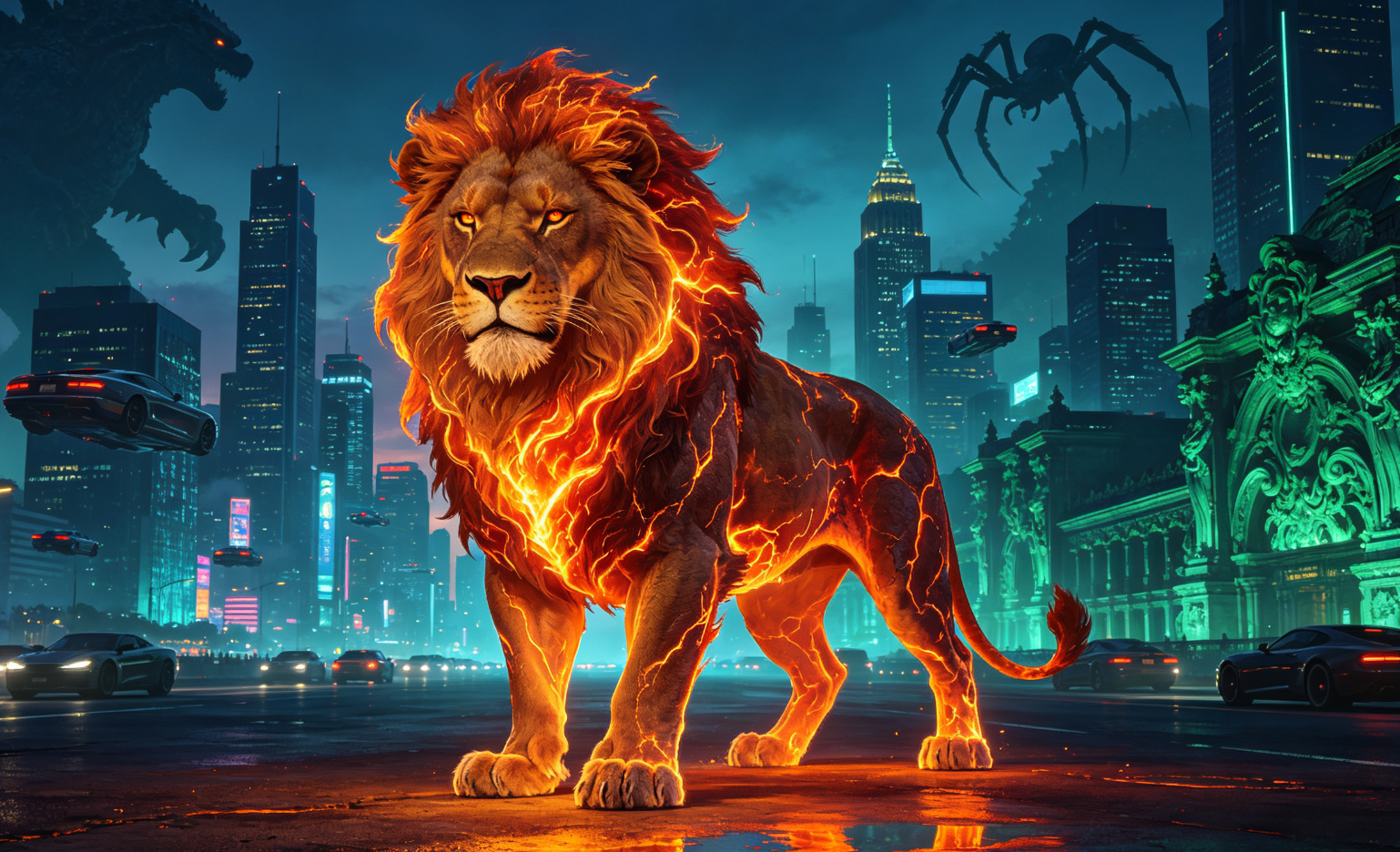 Guide de prompts Midjourney : Lion de lave, villes SF & plus